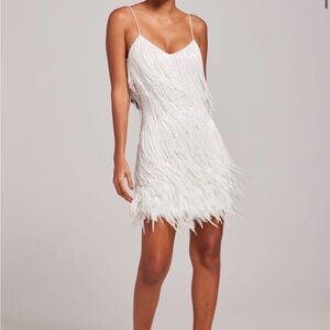 Elegant White Fringe Dress